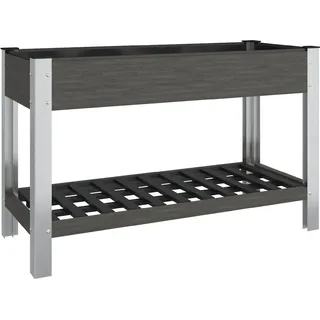 vidaXL Garten-Hochbeet mit Ablage Grau 120x50x75 cm WPC - Grau