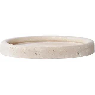 Serviertablett , Beige , Stein , rund , 25.5x2.5x25.5 cm , Reach , Geschirr, Tischkultur & Serviergeschirr, Tabletts