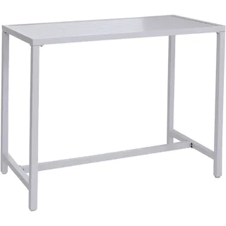 Mendler Stehtisch HWC-P91, Gartentisch Bartisch Tisch, Outdoor Metall 105x130x65cm ~ hellgrau