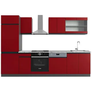 Vicco Küchenzeile R-Line 300 cm Rot/Anthrazit