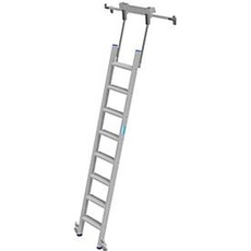 Stufen-Regalleiter, aluminium, fahrbar, 8 Stufen