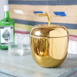 Talking Tables EMP-ICEBUCKET-APPLE Gold Apfel Eiskübel mit Deckel-Premium Getränkewagen Zubehör für Bar Eleganter Edelstahl Weinflaschenkühler | Edle Party Dekoration für Tisch, apfelgrün