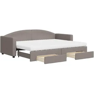 vidaXL Tagesbett Ausziehbar mit Schubladen Taupe 80x200 cm Stoff - Taupe