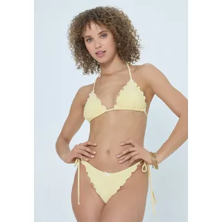 LSCN by LASCANA Triangel-Bikini mit verspielten Rüschen- und Schleifendetails, soft gelb