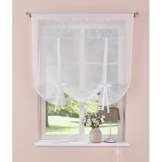 Home Affaire Gardine »Lulu« Stangendurchzug 1 Stk. tlg. transparent, Voile mit Stickerei weiß