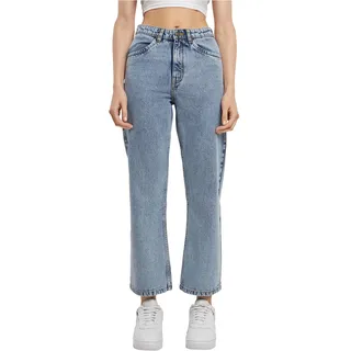 Urban Classics Damen Jeans Ladies Cropped Straight Leg Denim Pants, Crop Jeans mit geradem Bein, High Waist, Größen 28-36