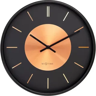 NeXtime - 3535CO - Wanduhr - 25cm - schwarz - Retro II - Schwarz, Kupfer