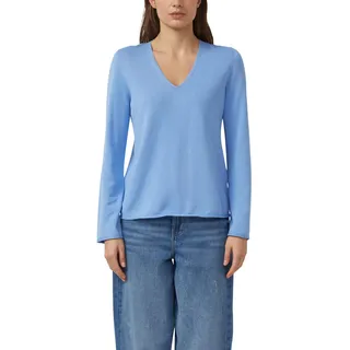 s.Oliver Feinstrickpullover mit V-Ausschnitt und Rollkante am Saum