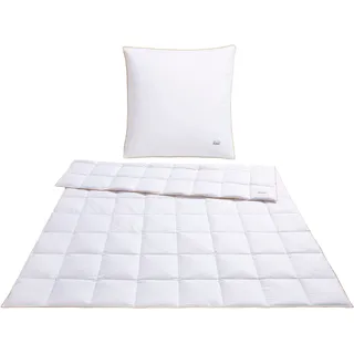 Balette Daunenbettdecke + Kopfkissen »140 Jahre Balette, in 5 Wärmeklassen, Made in Germany, Downpass« Bettwaren-Set, 135x200 oder 155x220 cm & Kissen 80x80 cm weiß