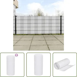 The Living Store Balkon-Sichtschutze 10 Stk. Weiß 255x19 cm Poly Rattan