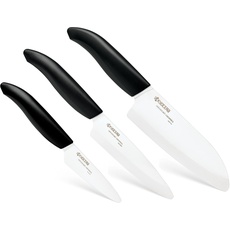 Kyocera GEN 3er-Messerset | Keramik Santoku Messer, Gemüsemesser, und Schälmesser | Klinge 14, 11, 7,5 cm | ergonomischer Griff | extrem scharfes Küchenmesser | Kochmesser Profi Messer