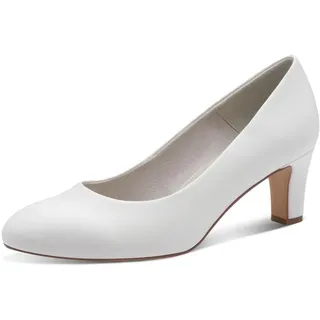 TAMARIS Damen Pumps mit Blockabsatz, weiß, 38 EU