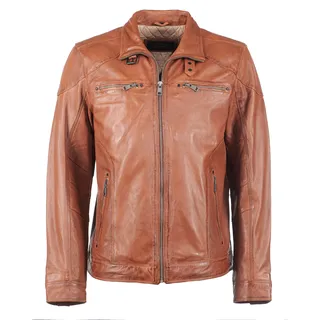 Lederjacke JCC "Lederjacke 51195", Herren, Gr. 60, braun (cognac), Obermaterial: 100% Lammleder LEL. Futter: 100% Polyester PES., Jacken Lederjacke