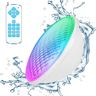 KOLLNIUN LED Poolleuchten Par56 poolbeleuchtung 22W Unterwasser licht RGB Poolscheinwerfer mit Fernbedienung Schwimmbadleuchten Poolscheinwerfer 12V AC/DC IP68 Wasserdicht