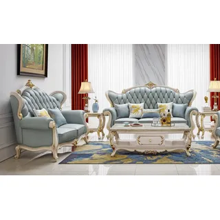 Sofagarnitur 3 2 Sitzer Sofa Sitz Couch Polster Garnitur Klassische Couchen Neu - Blau