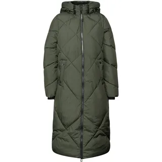 Steppjacke STREET ONE, Damen, Gr. 38, cypress grün, Steppware, Obermaterial: 100% Polyester. Futter: 100% Polyester, unifarben, regular fit kniebedeckend, Rundhals, elastischer Bund, Jacken Steppjacke, Winterjacke mit Kapuze