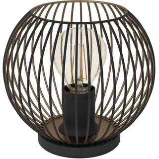 EGLO Tischleuchte "ALMANZORA Tischlampe - Stahl - E27 - 1X60W - IP20", schwarz, kupfer, 1, Ø 20cm H: 18,5cm, 1 Stk., Leuchten, Nachttischlampe, Schreibtischleuchte, Leselampe, H18,5 x Ø20 cm, Tischleuchte