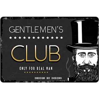 DODINO 20x30cm blechschilder GENTLEMANS CLUB Deko Chill Lounge Schild Garten Metallschilder vintage Deko Geschenk-Idee für besondere Menschen