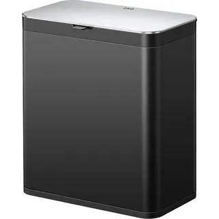 EKO Biomülleimer Küche 7 L, Komposteimer aus Edelstahl mit Inneneimer und Geruchsfach, Abfalleimer mit Haken für Schranktür oder Wandmontage, Bio Mülleimer Klein Komposter Bioeimer (Schwarz)