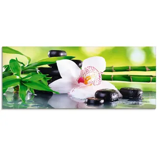 Artland Glasbild "Spa Steine Bambus Zweige Orchidee" Zen 1 Stk. tlg. in verschiedenen Größen, farbe bild(er): grün