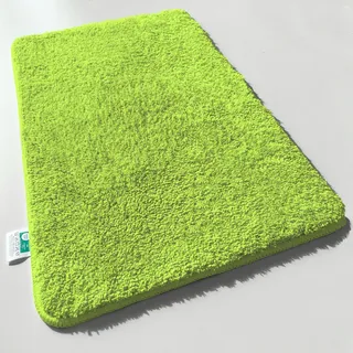 Floordirekt Badematte Sky Soft | Eckig & Rund | Badezimmerteppich | Extra flauschig | rutschfest & Schnell trocknend | Viele Farben & Größen (70 x 120 cm, Limone)