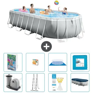 Prism Frame Pool Oval - 610x305x122 cm - 7-teilig S570 - Grau