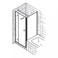 HSK Atelier verkürzte Seitenwand für Drehtür 1791080, 80cm, Duschkabinen: Chromoptik: ESG klar