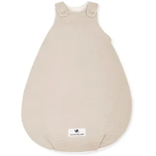 Julius Zöllner Babyschlafsack gefüttert Musselin 2,5 TOG Gr. 50/56 | 100% Baumwollmusselin | Oeko-TEX Standard 100 | Sand