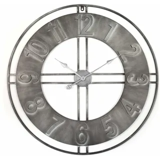 Wall-Art Wanduhr XL Industrial Ø 50 cm Silber