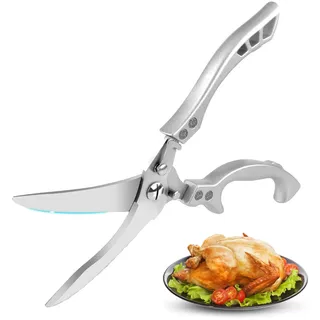 TNSLAND Edelstahl Geflügelschere Fleischschere Küchenschere Kitchen Scissors Schere Küche Geflügelscheren Testsieger Küchen Schere zum Zerteilen von Ente, Huhn, Gans, Pute oder Truthahn