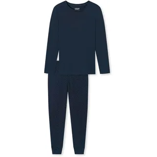 Uncover by Schiesser Damen Pyjama Lange mouwen Schlafanzug Langarm, Dunkelblau, 40 EU