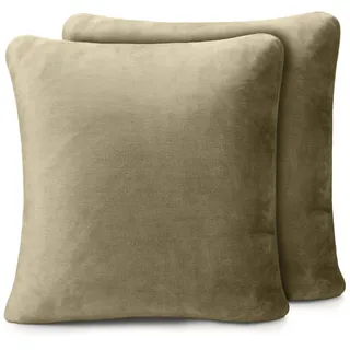 Amago - Kissenbezug 2er Set, Cashmere-Feeling, 50 x 50 cm - Taupe