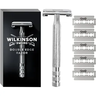 Wilkinson Sword - Barber's Style The Edger für Männer, Double Edge Rasierer + 5 Rasierklingen