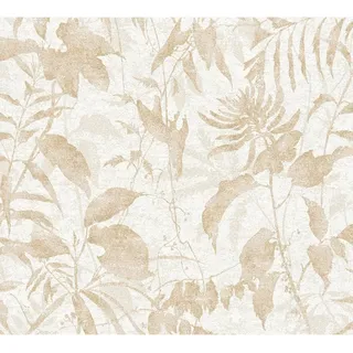 A.S. Creation Vliestapete Blätter Dschungel 10,05 m x 0,53 m Beige-Gold FSC®