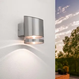 Ledvion Solar Elara, LED Wandleuchte Außen Grau Rund, Für Ein RVS 3000K Down, Außenwandleuchte, Wandlampe, Außenlampe, IP44