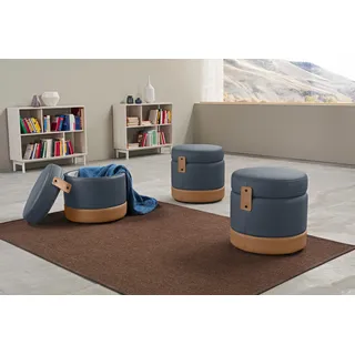 Egoitaliano Hocker Tonder Leder 50 x 50 x 50 cm Grau