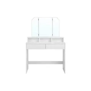 VASAGLE Schminktisch rechteckig Melamin, Spanplatte weiß 100,0 x 40,0 x 142,0 cm, 1 St.