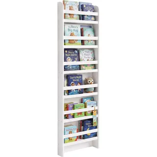 Relaxdays Kinderbücherregal 6 Fächer 200 x 55 x 10 cm MDF weiß