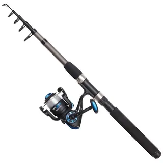 DAM Full Tech Telescopic Travel Spinning Combo, Freshwater Angler Fishing Rod & Reel Pike Perch Zander & More, Strong Leightweight & Versatile, Black & Grey, Moderate Fast Rod, 2000 & 3000 Size Reel