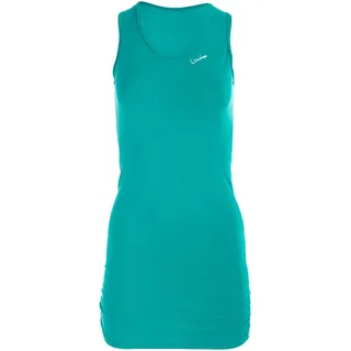 Winshape Damen, Fitness Freizeit Longtop WTR15 mit seitlicher Raffung, Slim Style Tanktop, Ocean/Grün, XS,