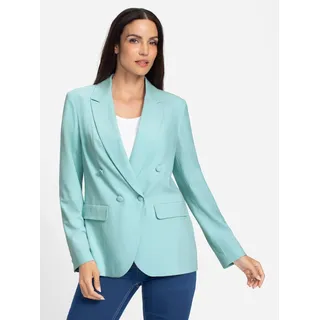 Jackenblazer HEINE "Blazer", Damen, Gr. 40, grün (mint), 63% Polyester, 34% Viskose, 3% Elasthan, Blazer Jackenblazer