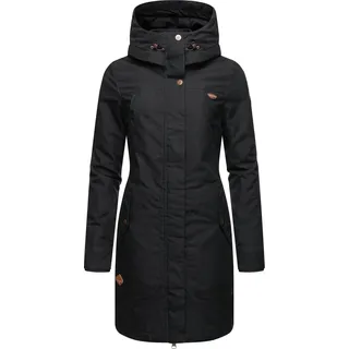 Ragwear Wintermantel »Wintermantel Jannisa stylischer Damen Winterparka mit Kapuze, schwarz