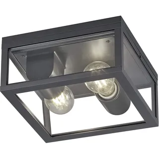Trio Außen Deckenleuchte Garonne Aluminium Druckguss 24x24 cm exkl. 2x E27 anthrazit
