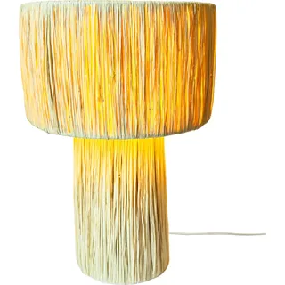Boho Deko Tischlampe Nachttischlampe Morjana Beige - Beige