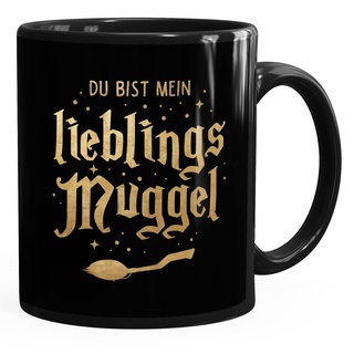 Moonworks® Kaffee-Tasse Du bist mein Lieblingsmuggel Lieblingsmensch Geschenk Weihnachten Geburtstag schwarz standard