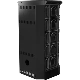 Kamineinsatz aus Stahl KRATKI BLANKA 8 kW Ø 160 schwarze Kachel schwarz Verkleidung - Schwarz