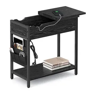 VASAGLE Beistelltisch schwarz 60,0 x 31,5 x 60,0 cm