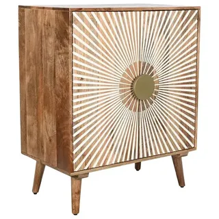 Home ESPRIT Sideboard Weiß Gold Natur Holz 80 x 45 x 97 cm