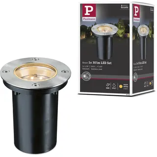 Paulmann Bodeneinbaustrahler Edelstahl 110mm 1 Stk. Warmweiß