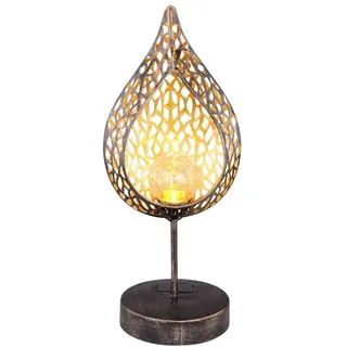 GLOBO Solarleuchte Glas/Metall 36,0 cm spritzwassergeschützt IP44 gold